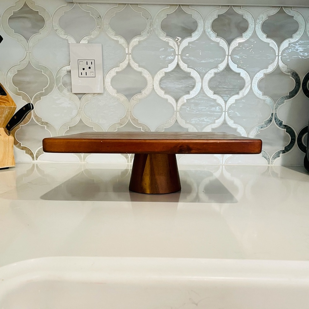 Acacia wood square cake stand 🎂 riser / platform